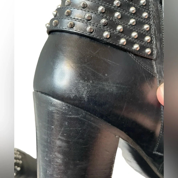 Saint Laurent YSL French 85 Studded Ankle Booties Size EU 37 US 7 Calfskin Boots - Picture 9 of 14